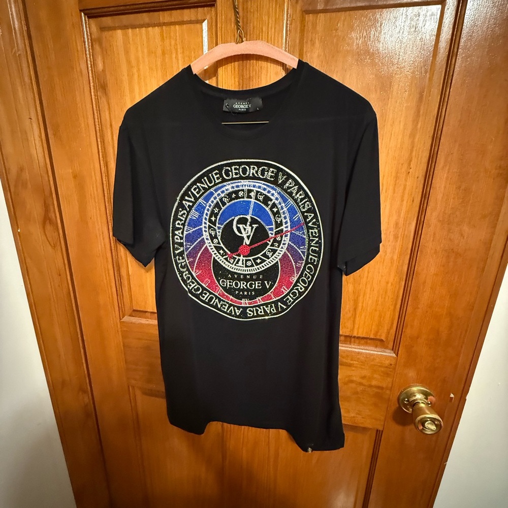 George Black Short Sleeve Tee with Graphic Design